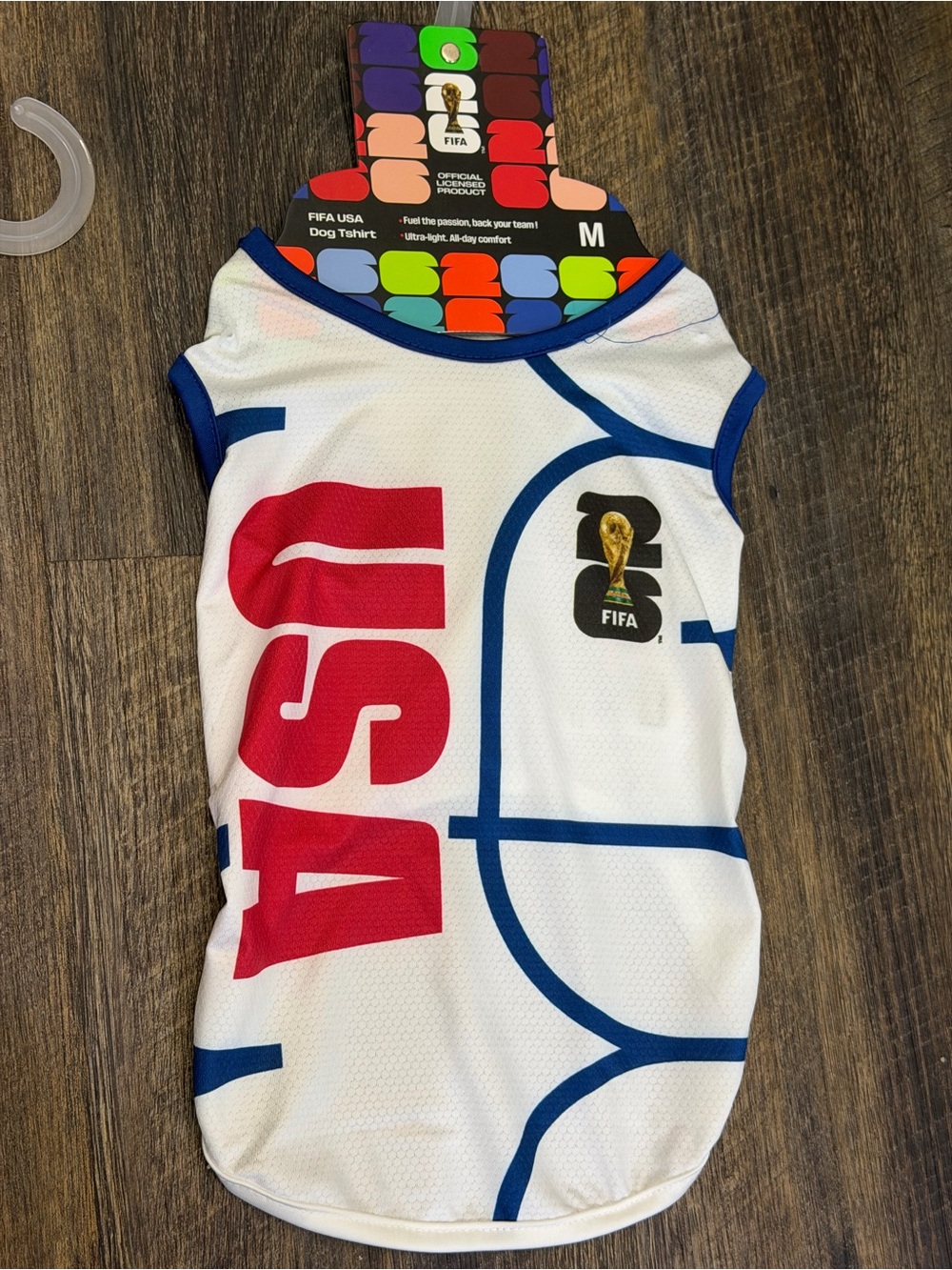 FIFA USA White & Blue Dog Jersey - Official Branded Pet Shirt